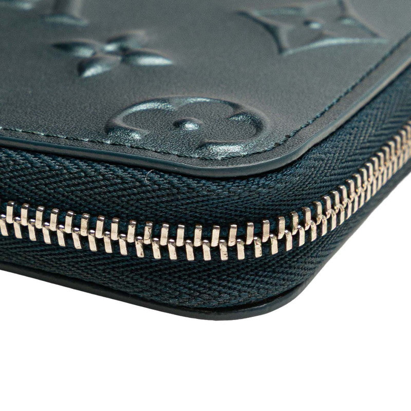 ルイ ヴィトン ムーノグラム ジッピー コインパース コインケース M81860 スティールブルー レザー レディース LOUIS VUITTON 【中古】