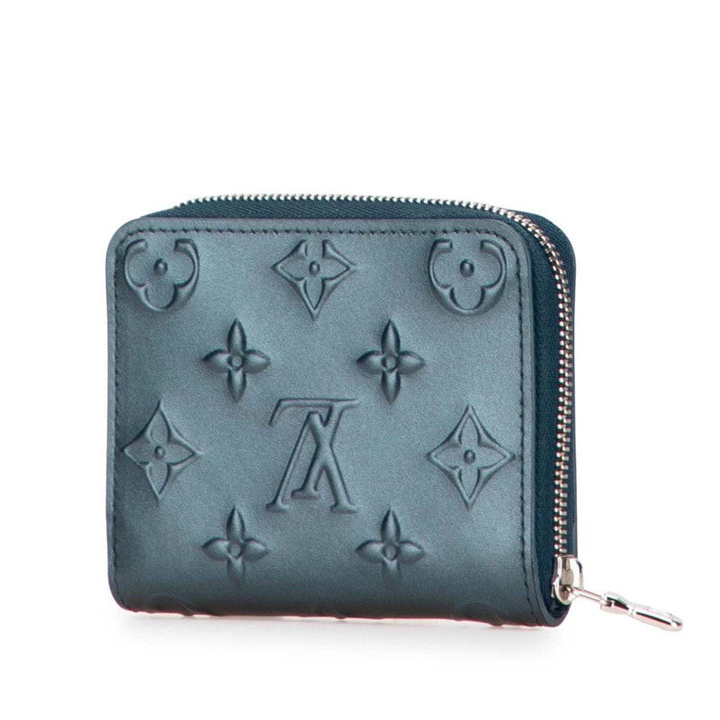 ルイ ヴィトン ムーノグラム ジッピー コインパース コインケース M81860 スティールブルー レザー レディース LOUIS VUITTON 【中古】