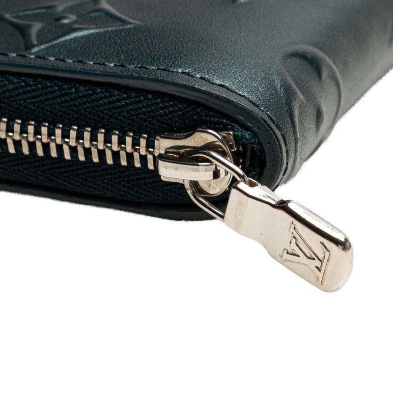 ルイ ヴィトン ムーノグラム ジッピー コインパース コインケース M81860 スティールブルー レザー レディース LOUIS VUITTON 【中古】