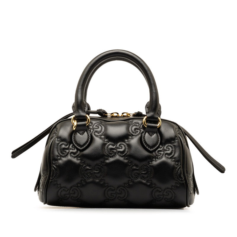 グッチ GGマトラッセ キルティングミディアム ハンドバッグ ショルダーバッグ 2WAY 702251 ブラック レザー レディース GUCCI 【中古】