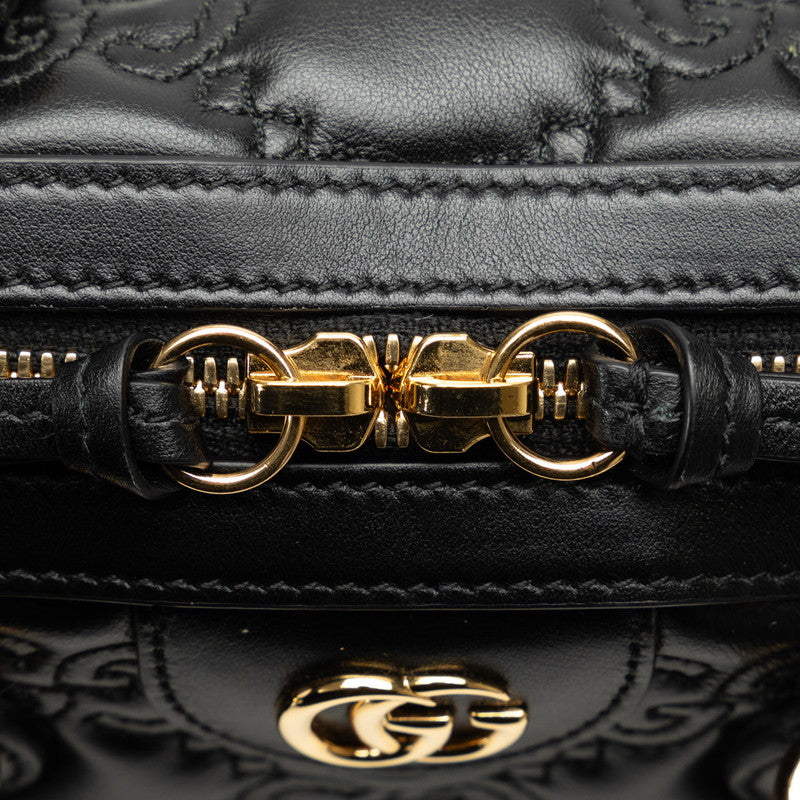グッチ GGマトラッセ キルティングミディアム ハンドバッグ ショルダーバッグ 2WAY 702251 ブラック レザー レディース GUCCI 【中古】