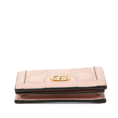 グッチ GGマトラッセ GGロゴ キルティング 二つ折り財布 723786 ピンク レザー レディース GUCCI 【中古】