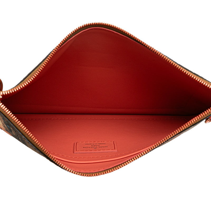 ルイ ヴィトン × ジェフ クーンズ Jeff Koons ネヴァーフルMM マスターズコレクション トートバッグ M43357 ブラウン ピンク PVC レザー レディース LOUIS VUITTON 【中古】