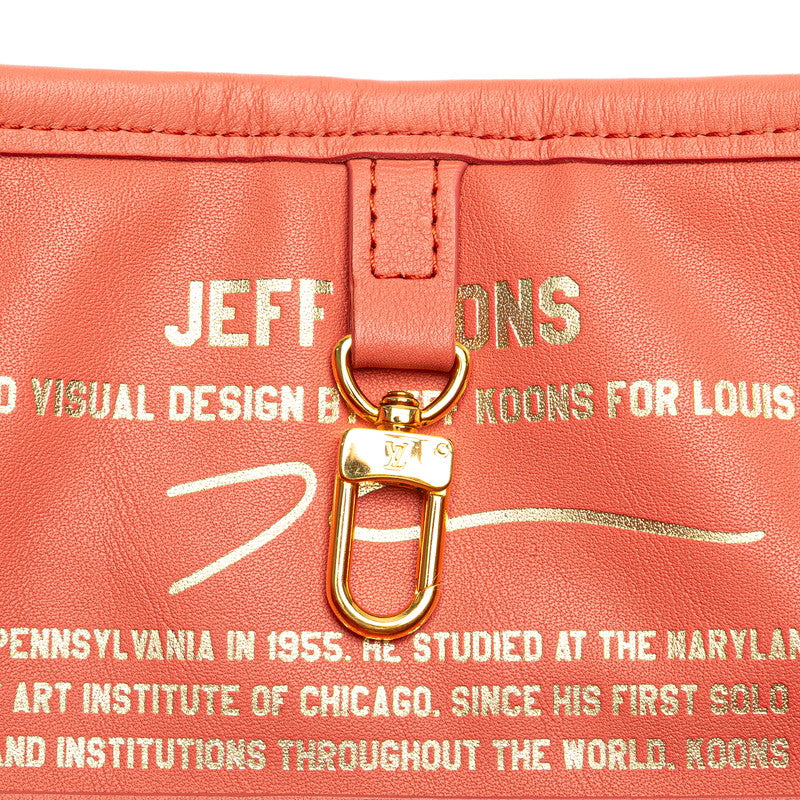 ルイ ヴィトン × ジェフ クーンズ Jeff Koons ネヴァーフルMM マスターズコレクション トートバッグ M43357 ブラウン ピンク PVC レザー レディース LOUIS VUITTON 【中古】