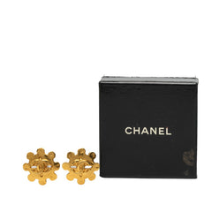 シャネル ココマーク フラワー モチーフ イヤリング 04P ゴールド メッキ レディース CHANEL 中古
