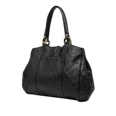 グッチ グッチシマ トートバッグ ハンドバッグ 233609 ブラック レザー レディース GUCCI 中古