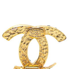 シャネル ココマーク ラインストーン イヤリング ゴールド ブラック ホワイト メッキ フェイクパール レディース CHANEL 【中古】