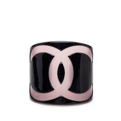 シャネル ココマーク バングル 01P刻印 ブラック ピンク プラスチック レディース CHANEL 【中古】