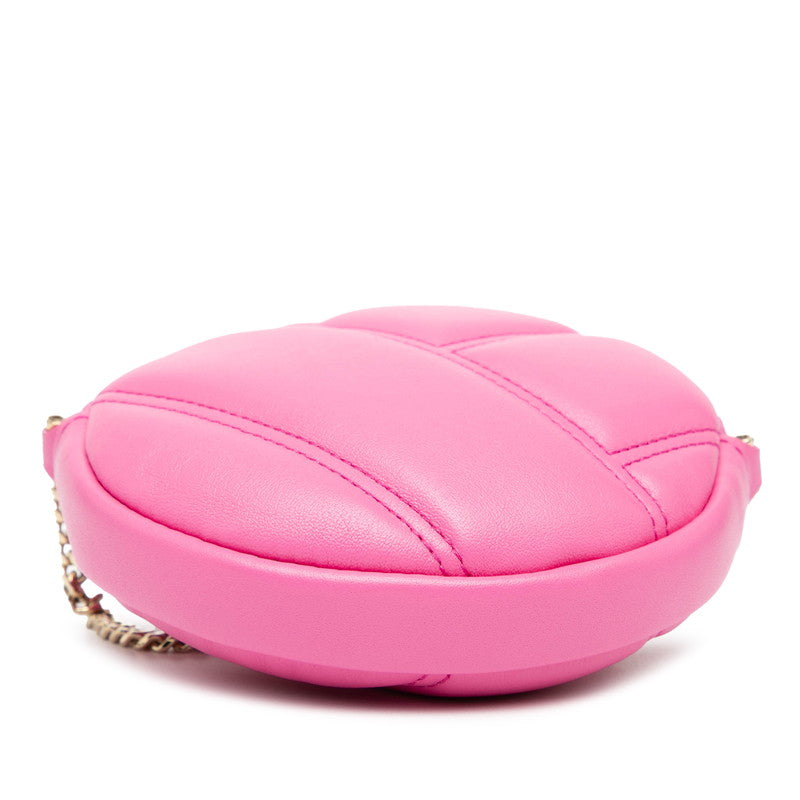 ブルガリ セルペンティ カボション マイクロ ポーチ チェーン ショルダーバッグ ピンク レザー レディース BVLGARI 【中古】