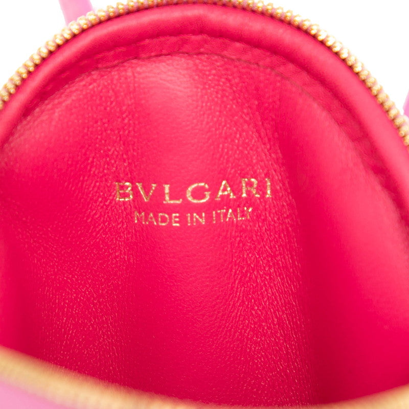 ブルガリ セルペンティ カボション マイクロ ポーチ チェーン ショルダーバッグ ピンク レザー レディース BVLGARI 【中古】