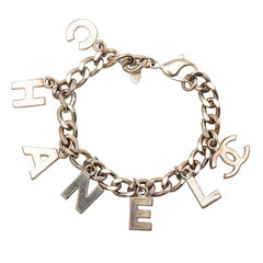 シャネル ロゴ チェーン ブレスレット シルバー メタル レディース CHANEL 【中古】