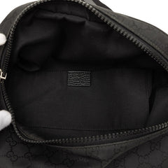 グッチ GGナイロン ウエストバッグ ボディバッグ 449182 ブラック ナイロン レザー レディース GUCCI 中古