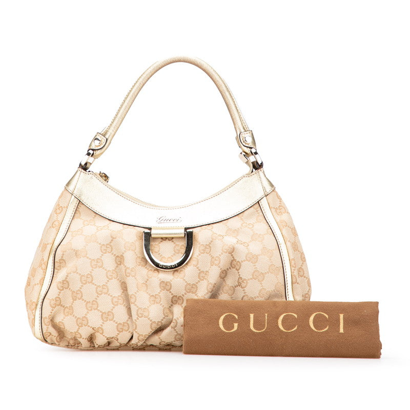 グッチ GGキャンバス アビー ショルダーバッグ 190525 ベージュ ゴールド キャンバス レザー レディース GUCCI 【中古】