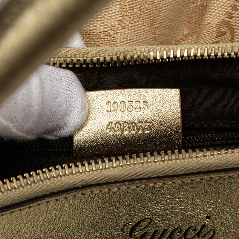 グッチ GGキャンバス アビー ショルダーバッグ 190525 ベージュ ゴールド キャンバス レザー レディース GUCCI 【中古】