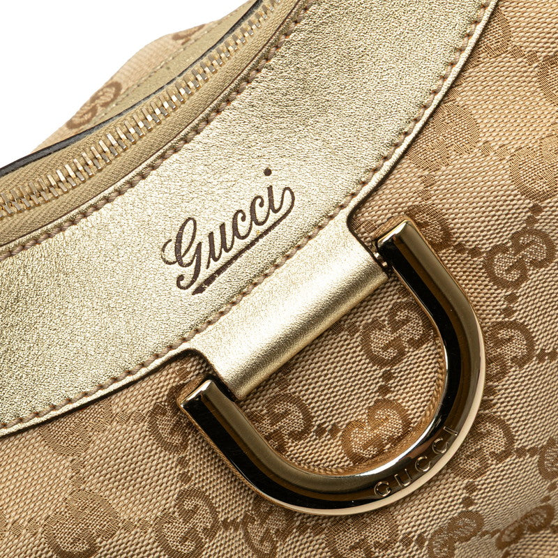 グッチ GGキャンバス アビー ショルダーバッグ 190525 ベージュ ゴールド キャンバス レザー レディース GUCCI 【中古】