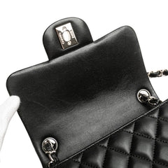 シャネル マトラッセ ココマーク ミニ チェーンショルダーバッグ ブラック ラムスキン レディース CHANEL 【中古】