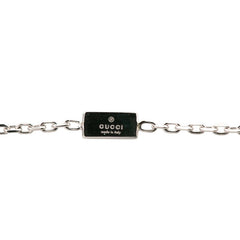 グッチ シルバー K18WG ホワイトゴールド アメジスト キューブ ロゴ ペンダント ネックレス レディース GUCCI 中古