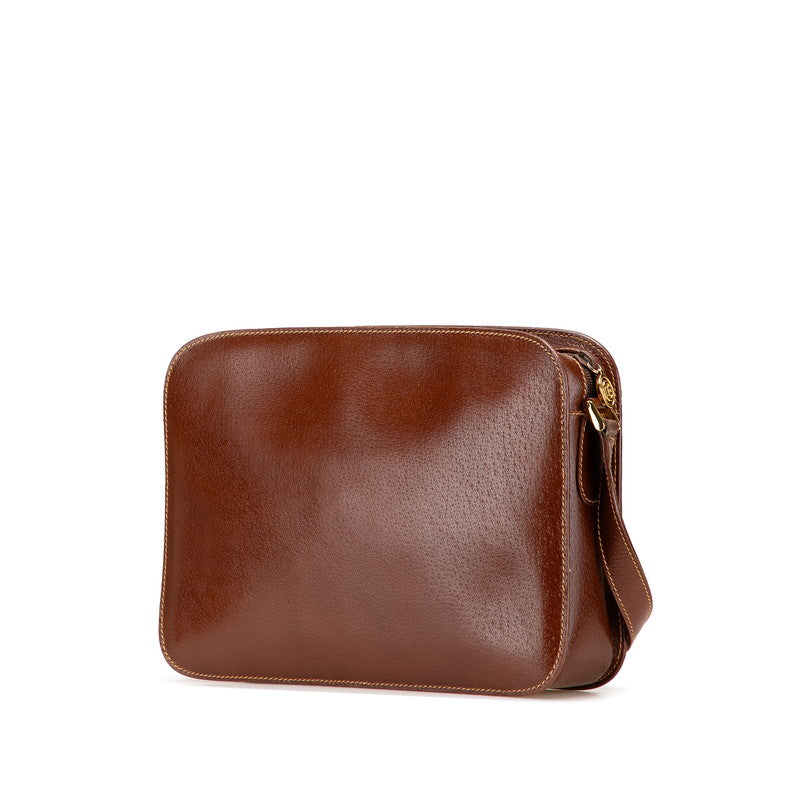 グッチ ヴィンテージ ロゴ ショルダーバッグ 001 256 0609 ブラウン レザー レディース GUCCI 【中古】