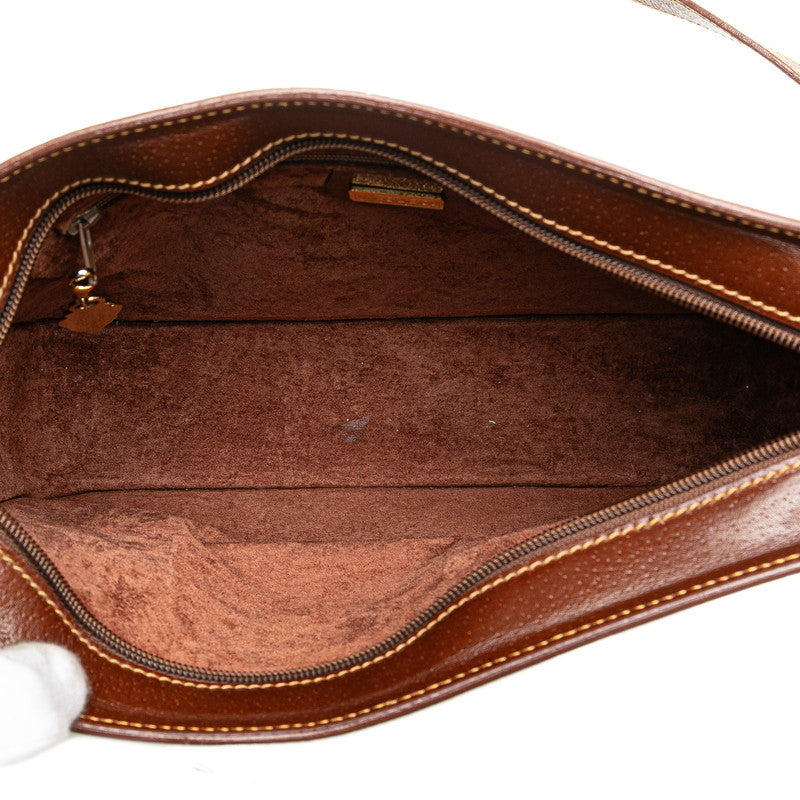 グッチ ヴィンテージ ロゴ ショルダーバッグ 001 256 0609 ブラウン レザー レディース GUCCI 【中古】