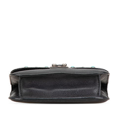 ヴァレンティノ スタースタッズ ターコイズ 斜め掛け チェーンショルダーバッグ ブラック レザー レディース VALENTINO 【中古】
