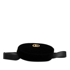 グッチ GGマーモント キルティング ボディバッグ ウエストバッグ 476434 ブラック ベロア レディース GUCCI 【中古】