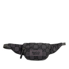 グッチ GGナイロン ウエストバッグ ボディバッグ 767934 グレー ナイロン レザー レディース GUCCI 【中古】