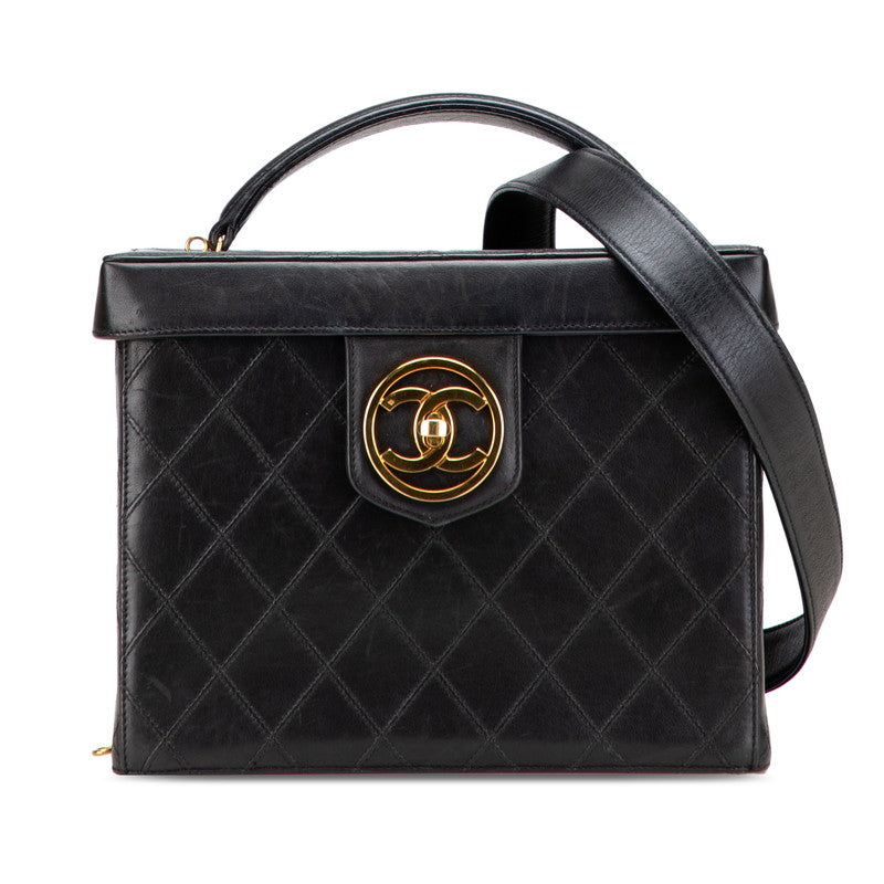 シャネル ビコローレ ココマーク バニティバッグ ショルダーバッグ 2WAY ブラック レザー レディース CHANEL 【中古】