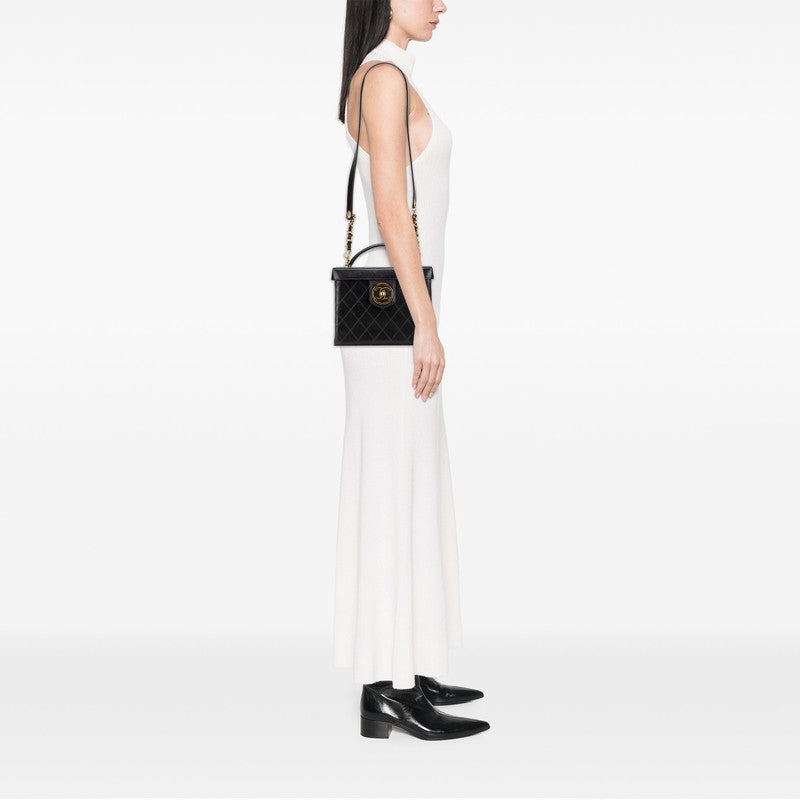 シャネル ビコローレ ココマーク バニティバッグ ショルダーバッグ 2WAY ブラック レザー レディース CHANEL 【中古】