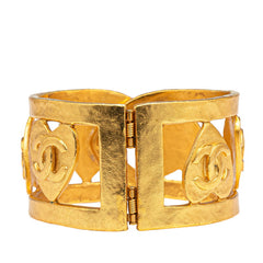 シャネル ヴィンテージ ココマーク ハート モチーフ バングル ゴールド メッキ レディース CHANEL 【中古】