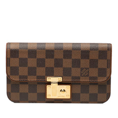ルイ ヴィトン ダミエ ポルトフォイユ アスコット 長財布 N63171 ブラウン PVC レザー ユニセックス LOUIS VUITTON 【中古】