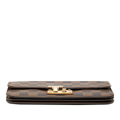 ルイ ヴィトン ダミエ ポルトフォイユ アスコット 長財布 N63171 ブラウン PVC レザー ユニセックス LOUIS VUITTON 【中古】