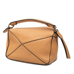 ロエベ アナグラム パズルバッグ ミニ ハンドバッグ ショルダーバッグ 2WAY ブラウン系 レザー レディース LOEWE 【中古】