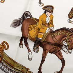 エルメス カレ90 REPRISE 乗馬風景 スカーフ ブルー マルチカラー シルク レディース HERMES 【中古】