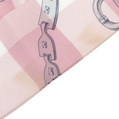 エルメス ツイリー Mors et Gourmettes Vichy モール エ グルメット ヴィシー スカーフ ピンク系 シルク レディース HERMES 中古