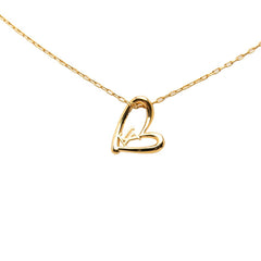ルイ ヴィトン コリエ ハート フォーリンラブ チェーン ペンダント ネックレス M00465 ゴールド メッキ レディース LOUIS VUITTON 【中古】