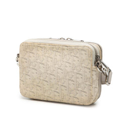 ディオール オブリーク トロッター 斜め掛け ショルダーバッグ ホワイト グレー レザー ジャガード レディース Dior 【中古】