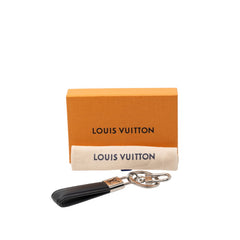 ルイ ヴィトン キーホルダー LV パドロック キーホルダー キーリング チャーム M00745 シルバー ブラック メタル レザー メンズ LOUIS VUITTON 【中古】
