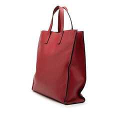 プラダ トートバッグ レッド レザー レディース PRADA 【中古】