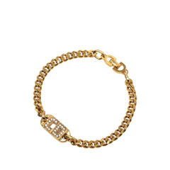 ディオール CDロゴ ブレスレット ゴールド メッキ ラインストーン レディース Dior 中古