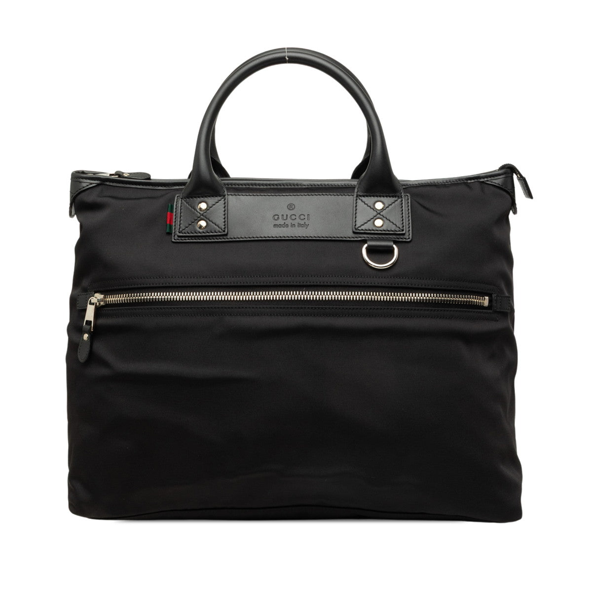 グッチ ビジネスバッグ ブリーフケース トートバッグ 246392 ブラック ナイロン レザー メンズ GUCCI 中古