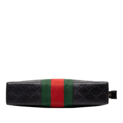 グッチ グッチシマ シェリーライン セカンドバッグ クラッチバッグ 475316 ブラック レザー メンズ GUCCI 中古
