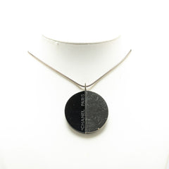 シャネル ロゴ チェーンペンダント ネックレス シルバー ブラック メタル レディース CHANEL 【中古】