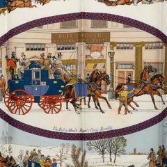 エルメス カレ90 BULL＆MOUTH WESTERN COACH OFFICE 郵便馬車 スカーフ マルチカラー シルク レディース HERMES 中古