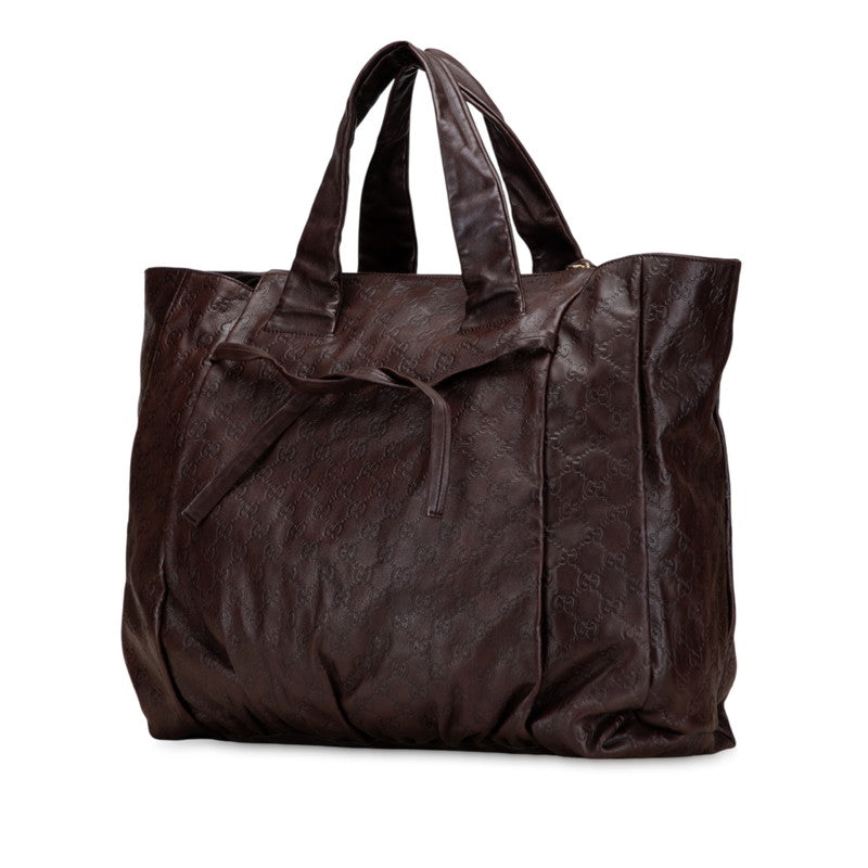 グッチ グッチシマ ヒステリア ハンドバッグ トートバッグ 197022 ブラウン レザー レディース GUCCI 【中古】