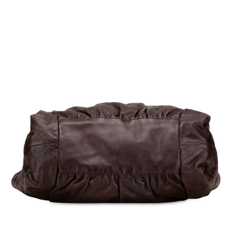 グッチ グッチシマ ヒステリア ハンドバッグ トートバッグ 197022 ブラウン レザー レディース GUCCI 【中古】