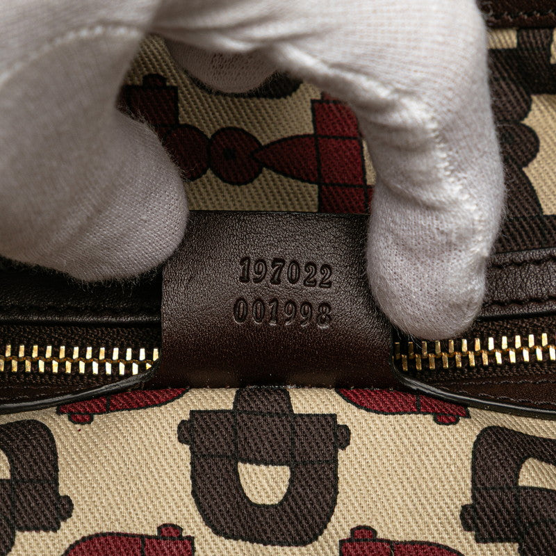 グッチ グッチシマ ヒステリア ハンドバッグ トートバッグ 197022 ブラウン レザー レディース GUCCI 【中古】