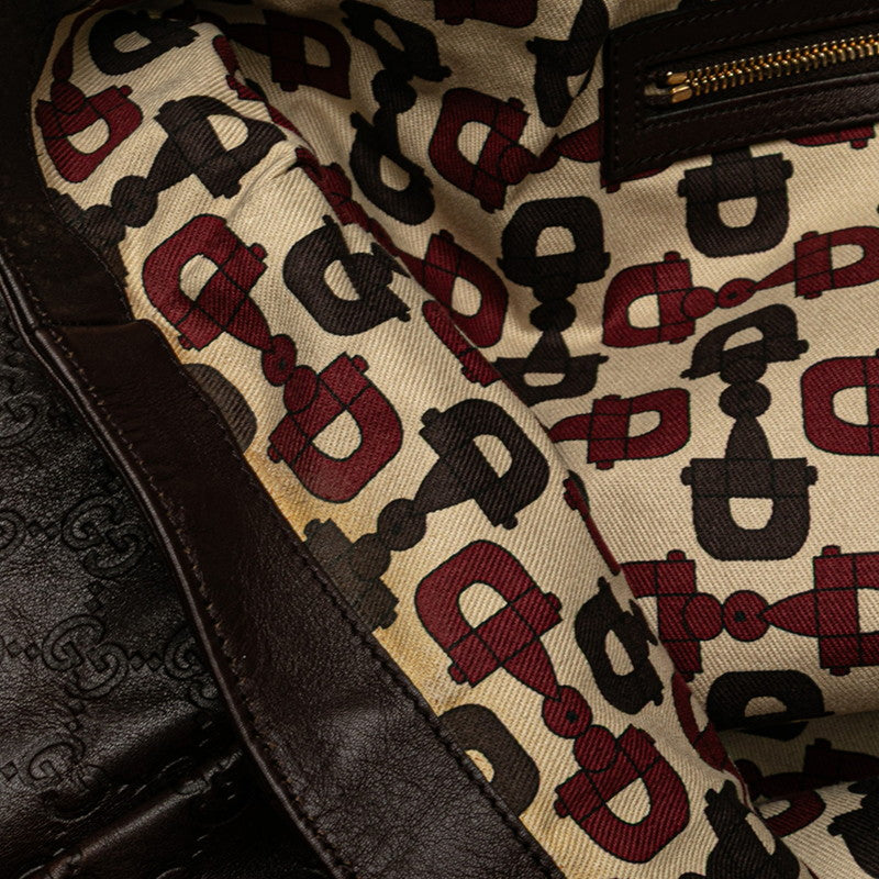 グッチ グッチシマ ヒステリア ハンドバッグ トートバッグ 197022 ブラウン レザー レディース GUCCI 【中古】