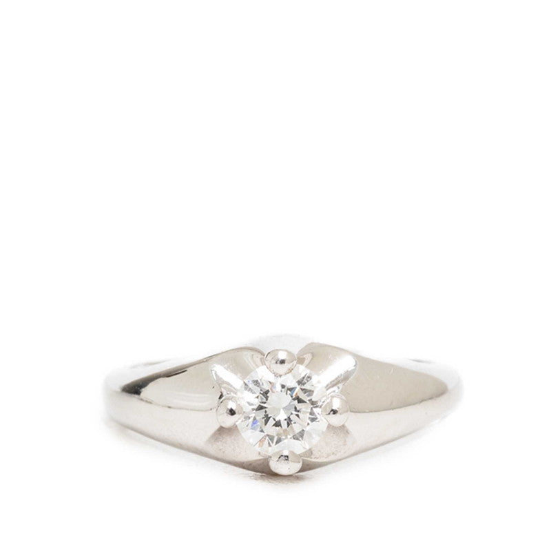 ブルガリ シルバー Pt950 プラチナ ダイヤ0.4ct ソリテール 1P ソリティア リング 指輪 レディース BVLGARI 8.5号 【中古】