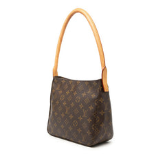 ルイ ヴィトン モノグラム ルーピングMM ワンショルダーバッグ M51146 ブラウン PVC レザー レディース LOUIS VUITTON 【中古】