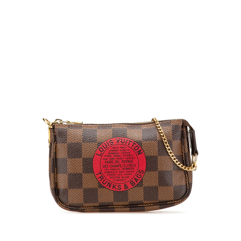 ルイ ヴィトン ダミエ ミニポシェット アクセソワール T&B ポーチ N58011 ブラウン PVC レザー レディース LOUIS VUITTON 【中古】